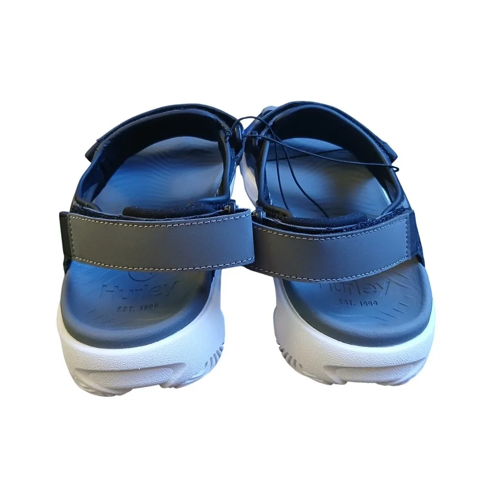Hurley Mens Oceanside Sport Sandals Gray White Strappy Hook Loop Size 9 1961927